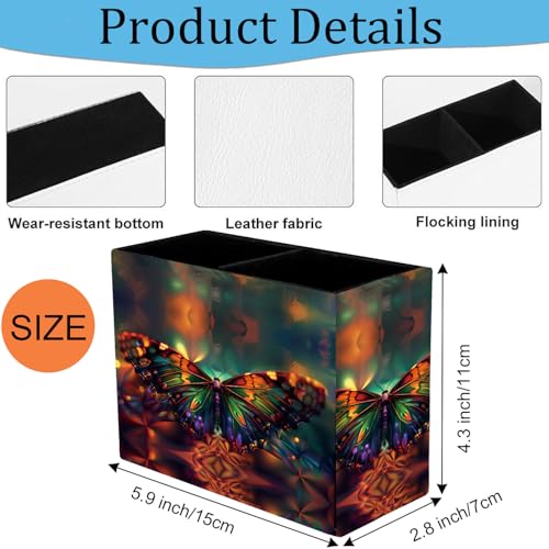 Pen Holder and Anti-Slip Mouse Pad Combination, Makeup Brush Storage Box, Tableware Storage Box, Suitable for Office and Home - Psychedelic Butterfly - color: Psychedelic Butterfly