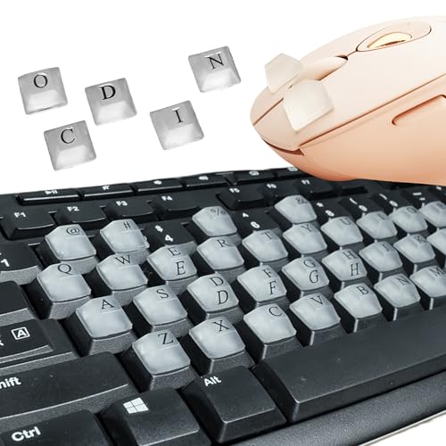 80 PCS Raised Keyboard Stickers with DIY Letter Decals for Nail-Art Typing, Adhesive Keycap Riser for Long Nails Protection for Numeric Keypad (Square-Clear) - color: Square-Clear