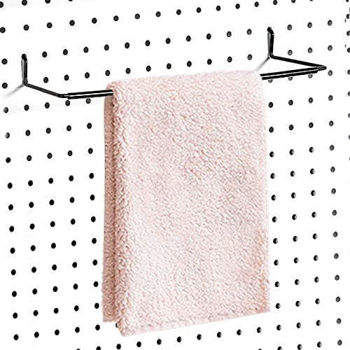 AccEncyc 2 Pack Pegboard Towel Holder Pegboard Hooks for Paper Towels, Kitchen Towels, Stickers, Tapes Great Peg Board Organizer Accessories for Workshop, Garage, Kitchen