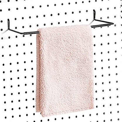 AccEncyc 2 Pack Pegboard Towel Holder Pegboard Hooks for Paper Towels, Kitchen Towels, Stickers, Tapes Great Peg Board Organizer Accessories for Workshop, Garage, Kitchen
