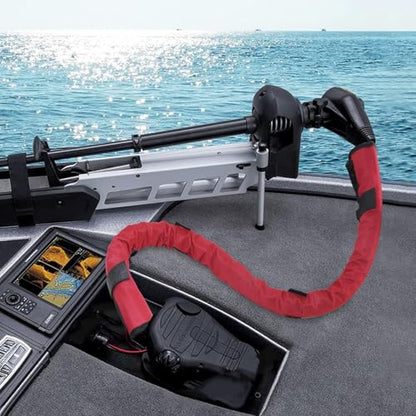 48" Trolling Motor Cable Sleeve - Neoprene Wire Cover for Boat | Neoprene Marine-Grade Protection, Full 48" Length, 2" Diameter Opening, Zipper Closure for Quick Access(Red) - color: Red