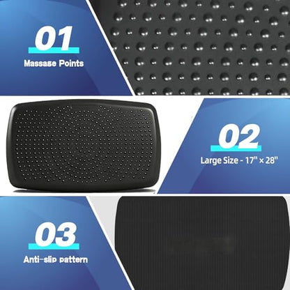 Large Comfort Standing Desk Mat (17"x28") - 3/4 Thick PU Foam Anti Fatigue Foot Massage Mat with Acupressure Points, Non-Slip Waterproof Easy Clean Kitchen Floor Mat for Office Home - size: 28"L x 17"W x 0.8"Th