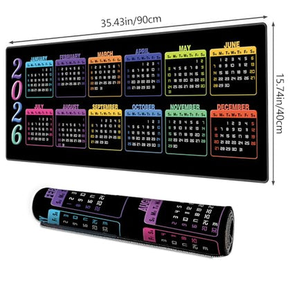 Galdas Gaming Mouse Pad XXL XL Large Long Extended Big Mousepad Non-Slip Rubber Keyboard Mouse Pad with Stitched Edges for Laptop Home Office (2026, 35.4 * 15.7) - color: 2026