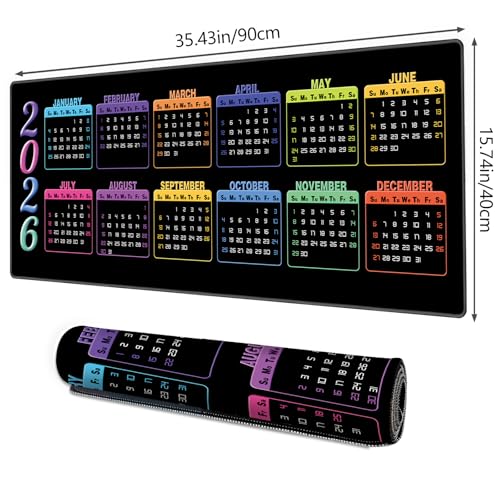 Galdas Gaming Mouse Pad XXL XL Large Long Extended Big Mousepad Non-Slip Rubber Keyboard Mouse Pad with Stitched Edges for Laptop Home Office (2026, 35.4 * 15.7) - color: 2026