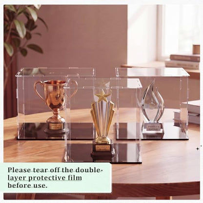 Yungyan 1 Pack Clear Self-Assembly Acrylic Display Case Transparent Dust Proof Protection Showcase for Figurine Collectibles Basketball Soccer Football Helmet (8 x 8 x 8 Inch) - size: 8 x 8 x 8 Inch