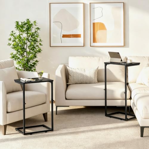 Vagusicc C Shaped End Tables Set of 2, 33.2'' Tall C Table Adjustable Height Side Table, Small Side Table for Small Spaces, Slide Under Couch Table for Sofa, Tv Tray for Living Room, Black - color: Black (2 Pack), style: Ordinary