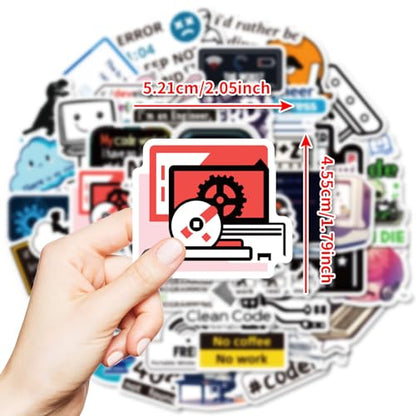50PCS Funny Computer Stickers Creative Tech Laptop Decals for Programmers IT Students Developers Coders Great for Journals Water Bottles Keyboards and Workstation Decor - style: Computer