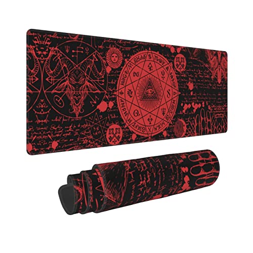 Vintage Mystic Goth Witchy Mouse Pad Extended Large Gaming Mouse Pad XL Oversized Desk Pad Stitched Edges 31.5 X 11.8 Inch - color: Black4