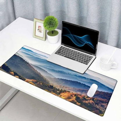 Large Extended Gaming Mouse Pad with Stitched Edges, Non-Slip Rubber Base Mouse Pad for Office, Computer, Keyboard, Laptop and Home Desk Pad 31.5 x 15.7 x 0.12 Inch Scenic Mountain Landscape - color: Scenic Mountain Landscape, size: 31.5L x 15.7W inches