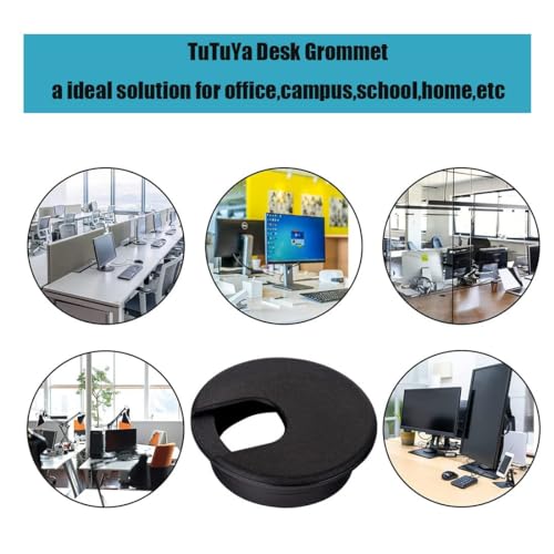TuTuYa 8PCS Desk Grommet 1.5 Inch, 38mm Black Desk Cable Grommet Desk Cable Hole Covers with Hole Saw, Cable Pass Through, Ideal Solution for Office and Home Table Cable (Black,1-1/2 Inch) - color: 1-1/2 Inch_38mm Black 8PCS