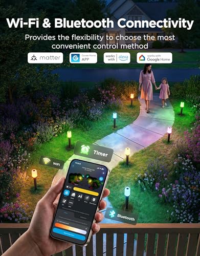 Govee Outdoor Cylinder Pathway Lights, 8 Pack, 425lumens, IP67 Waterproof | 60+ Preset Scene Modes, Outdoor Decor for Path, Patio, Garden, Lawn, Compatible with Alexa, Google Assistant, Matter