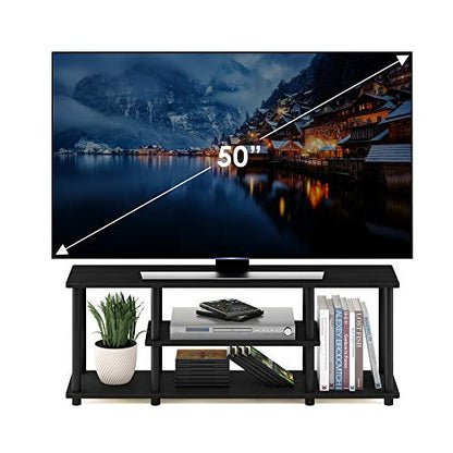 Furinno Turn-N-Tube No Tools 3D 3-Tier Entertainment TV Stand up to 50 inch TV, Round Tubes, Walnut - color: Walnut, size: 50 inch