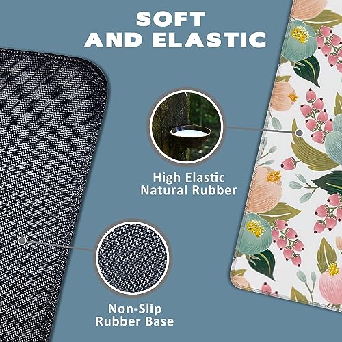 Large Mouse Pad Spring Flowers Extended Gaming Mouse Pad Desk Mat Stitched Edges Mousepad Non-Slip Rubber Base Keyboard Pad for Laptop Computer PC 35.4 x 15.7 inches - color: Spring Flowers
