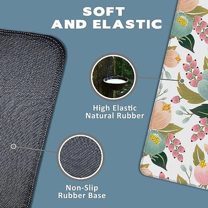 Large Mouse Pad Spring Flowers Extended Gaming Mouse Pad Desk Mat Stitched Edges Mousepad Non-Slip Rubber Base Keyboard Pad for Laptop Computer PC 35.4 x 15.7 inches - color: Spring Flowers