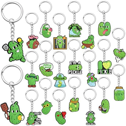 Keychains Bulk,Funny Key Chain for Prizes Incentives Holiday Gifts Birthday Party Favors - color: 22pcs Pickle Keychains