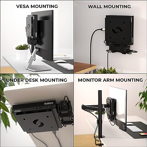 HumanCentric VESA Mount Compatible with Lenovo Thinkcentre Tiny M90q Gen 2, M80q Gen3, M90q Gen3, M70q Gen 2, Thinkstation P3 Tiny, M60e, M75q Gen2, M70q, Mount Behind Monitor