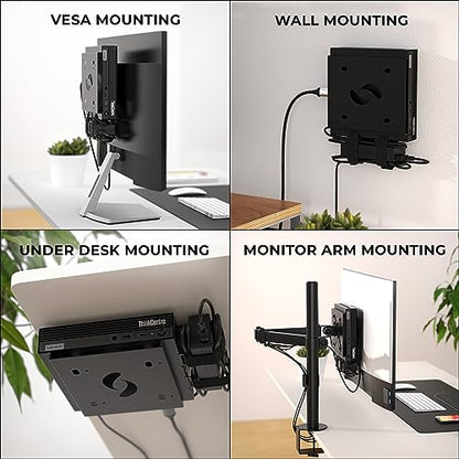 HumanCentric VESA Mount Compatible with Lenovo Thinkcentre Tiny M90q Gen 2, M80q Gen3, M90q Gen3, M70q Gen 2, Thinkstation P3 Tiny, M60e, M75q Gen2, M70q, Mount Behind Monitor