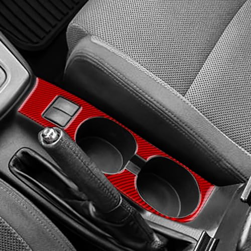 AIRSPEED for Subaru Impreza 2005 2006 2007 Gear Shift Cup Holder Frame Cover Carbon Fiber Center Console Interior Trim Accessories, Red - color: Cup Holder Frame Red