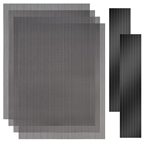 [4 Pack] DIY PC Case Dust Filter Mesh - 400x300mm Magnetic Computer Fan Filter, 1.2mm PVC Dustproof Cover for Gaming PC, Server & Power Supply - Cut-to-Fit Cooling Protection