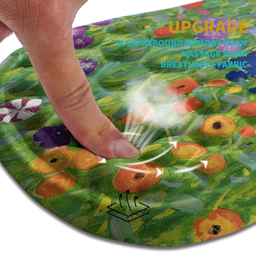 Hokafenle Ergonomic Mouse Pad Wrist Support, Wrist Rest Mousepad for Carpal Tunnel Pain Relief with Integrated Memory Foam Slope Massage Bulge (11.8x7.9 inch,Cute Floral - color: KM26-Cute Floral