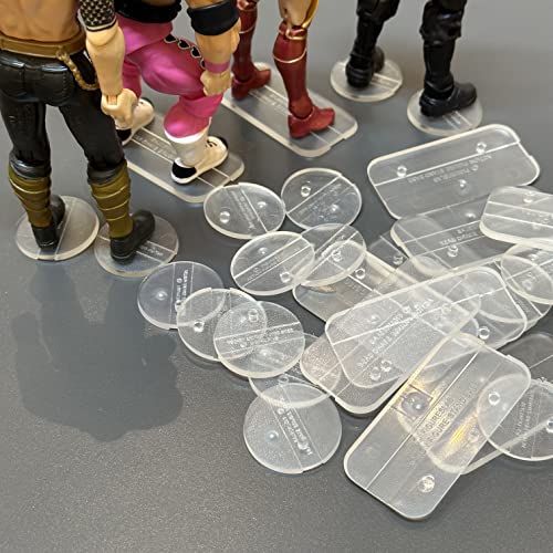 100PCS Action Figure Stand, 6inch Figures Toy Support Stands Display Bases Holder, Compatible with 1/12 Scale Mavel Legends Series/GiJeo Classified Series/D C/Mo tu, Mix Square & Round - color: 100PACK Transparent(Square&Round)