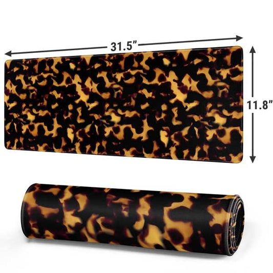 Skinit Large Gaming Mouse Pad - Tortoise Shell Design with Stitched Edges, Waterproof, Non-Slip Rubber Base, Desk Mat for Keyboard & Mouse, 31.5" x 11.8" inches - color: Black - PTTRNS04, size: 31.5" x 11.8"