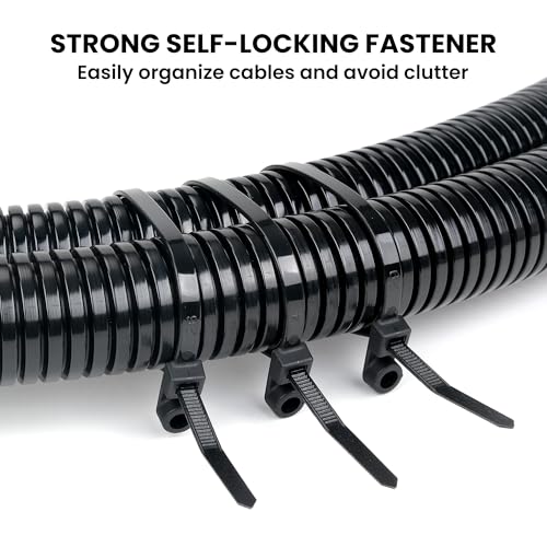 Heavy Duty Zip Ties with Screw Hole, 75lbs Tensile Strength, 7.5 Inch Mountable Cable Ties for Indoor & Outdoor Use, 100PCS Black Nylon Universal Cable Tie Buckle - size: 100PCS