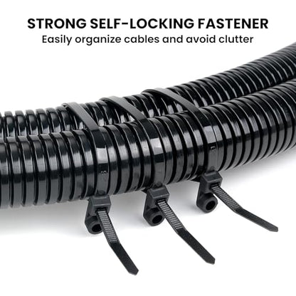 Heavy Duty Zip Ties with Screw Hole, 75lbs Tensile Strength, 7.5 Inch Mountable Cable Ties for Indoor & Outdoor Use, 100PCS Black Nylon Universal Cable Tie Buckle - size: 100PCS