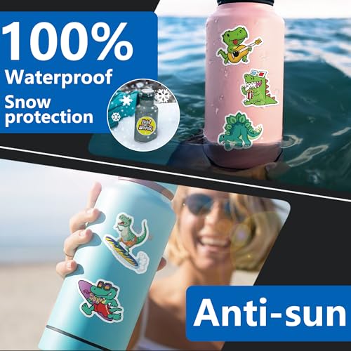 DETICKERS Cute Dinosaur Stickers for Kids 3-8 Boys Water Bottles 75 PCS Waterproof Vinyl Gifts for Teen Boys Stickers - style: Dinosaur