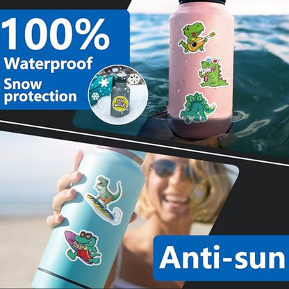DETICKERS Cute Dinosaur Stickers for Kids 3-8 Boys Water Bottles 75 PCS Waterproof Vinyl Gifts for Teen Boys Stickers - style: Dinosaur