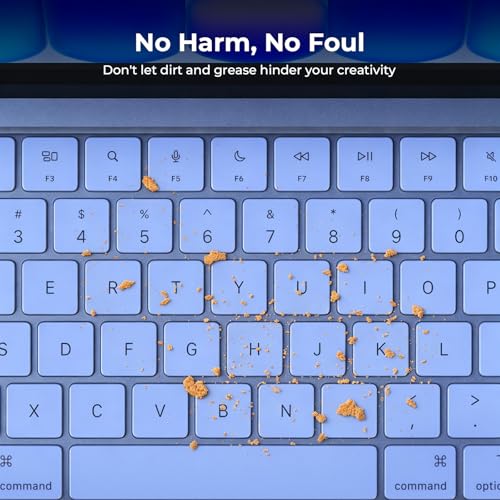 EooCoo Premium Keyboard Cover Skin Protector, Laptop Accessories Compatible with 2026 2025 2024 2023 2022 2021 M5-M1 Pro/Max MacBook Pro 14/16, M5-M2 MacBook Air 13/15, 2026 Mac Neo 13, Indigo Clear - color: Indigo Clear