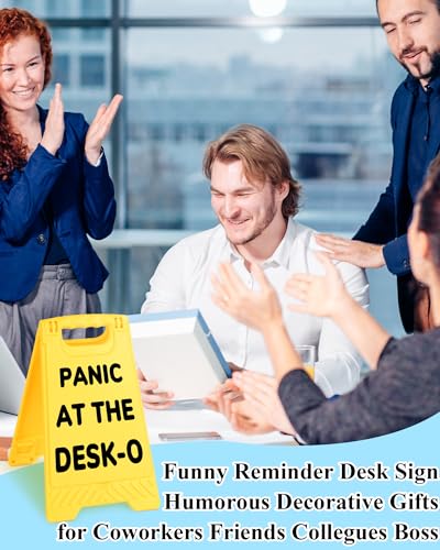 Funny Office Desk Decor, Panic Desk Mini Desk Sign - style: Panic At The Desk-O