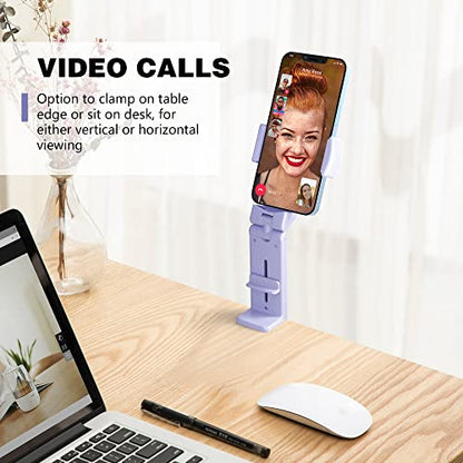 Perilogics Airplane Phone Holder Mount Universal in Flight Hands Free Viewing with Multi-Directional Dual 360 Degree Rotation (Lavender) - color: Lavender