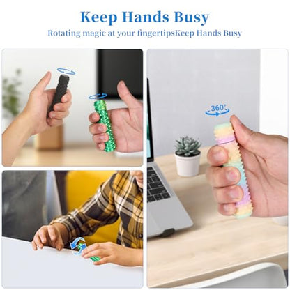 Little Ouchies Pain Stim Fidget Toy, 3D Printed Pocket Spiky Keychain with Clicker Button Spinner Sensory Toys for Anxiety Focus & Stress Reduction Novelty Gifts(C4) - color: C4