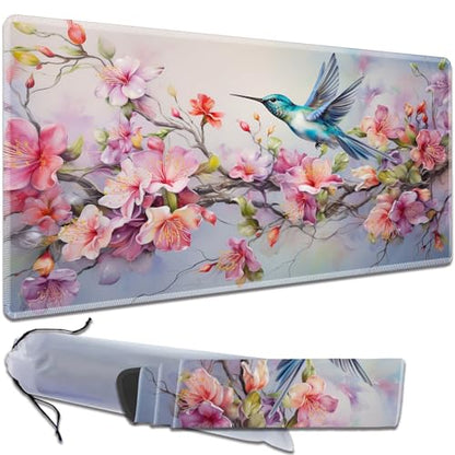 MTG Playmat, Smooth Surface Game Play Pad MTG TCG 24 x 14 inch with Storage Bag, Non-Slip Mouse Pad Card Fighting Game, Flower Bird - color: Flower Bird