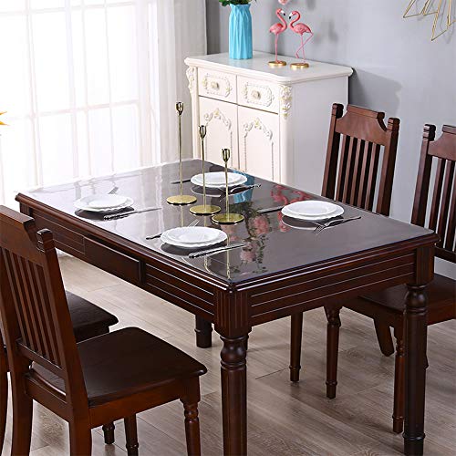 TV Bench Makeup Table -12x32 Inch Clear Table Cover Protector 1.5mm Thick Plastic Desk Pad Mat Children Painting Desk Pad Computer Desk Heat Resistance Rectangular Tablecloth Mat and Pet Feeding Mat - color: Clear Rectangle 1.5mm, size: 12" x 32"