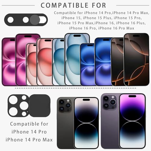 Front Camera Cover Compatible for 14 Pro/iPhone 14 Pro Max with Rear Lens Cover,Protect Privacy and Security But Not Affect Facial Recognition（2Pack） - size: 14Pro/X14Pro Max