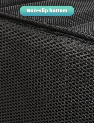 YOHOOLYO Car Seat Organizer Backseat Car Organizer with 4 Compartments, 4 Cup Holders and 7 Mesh Pockets for Front and Rear Seat, Black