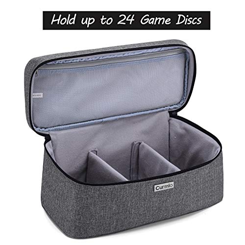 CURMIO Game Disc Storage Bag for up to 24 Discs, Universal Portable Gaming Disk Carrying Case Compatible for PS4/PS4 Pro/PS3/PS5/Xbox One/Xbox Series X/S,Gray - color: Gray