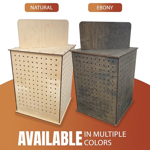 TORCHED DISPLAYS Rotating Display Stand | 22.5 x 16.76-inch | Rotating Organizer Wood Pegboard | Pegboard Display Stand for Craft Shows, Vendor Events, Jewelry, Accessories | Ebony - style: Ebony
