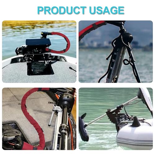 48" Trolling Motor Cable Sleeve - Neoprene Wire Cover for Boat | Neoprene Marine-Grade Protection, Full 48" Length, 2" Diameter Opening, Zipper Closure for Quick Access(Red) - color: Red