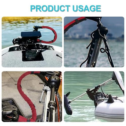 48" Trolling Motor Cable Sleeve - Neoprene Wire Cover for Boat | Neoprene Marine-Grade Protection, Full 48" Length, 2" Diameter Opening, Zipper Closure for Quick Access(Red) - color: Red