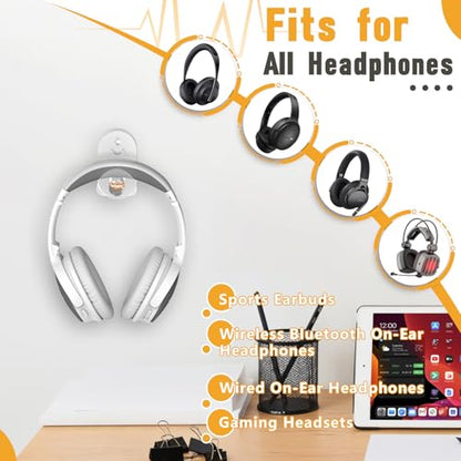 Acrylic Headphone Wall Mount Holder for Most Over-Ear Headphones, Clear Headphone Hanger for Wall Universal Headset Hook Gaming Headset Holder - color: Headphone Holder for Wall