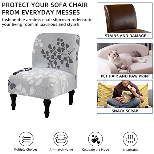 Eco-Ancheng Chair Slipcover, Removable Armless Accent Chair Cover, Polyester and Spandex, Print, Modern, Durable, Machine Washable, Chair Slipcover for Living Dining Room Hotel - color: A2