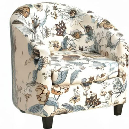 KRFOONN Club Chair Slipcover 2 Piece Stretch Printed Round Barrel Chair Covers Removable Tub Chair Slipcover with Elastic Bottom Chair Coverings Furniture Protector Cover for Living Room, A11 - color: Color A11