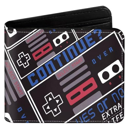 EXXBYELI Boys Wallet Gamepad Leather Wallets Credit Id Card Cash Holder Black Rfid Blocking Zipper Cute Cool Funny Aesthetic Wallets With Coin Pocket Id Window Teen Wallets for Boys Teenager Wallet - color: game-black