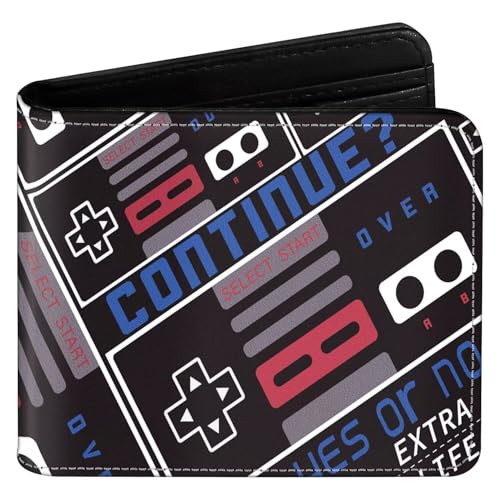 EXXBYELI Boys Wallet Gamepad Leather Wallets Credit Id Card Cash Holder Black Rfid Blocking Zipper Cute Cool Funny Aesthetic Wallets With Coin Pocket Id Window Teen Wallets for Boys Teenager Wallet - color: game-black