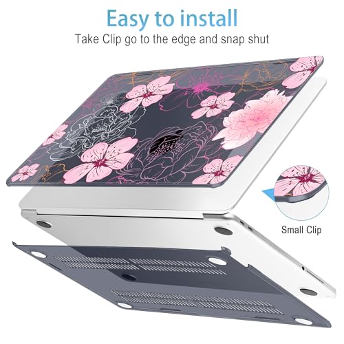 Mektron Case for 2026 MacBook Neo 13-inch A18 Pro chip A3404 Laptop Cover with 13-inch (Diagonal) Liquid Retina Display+ Keyboard Cover+ Screen Protector, Flowers Illustration - color: Flowers Illustration