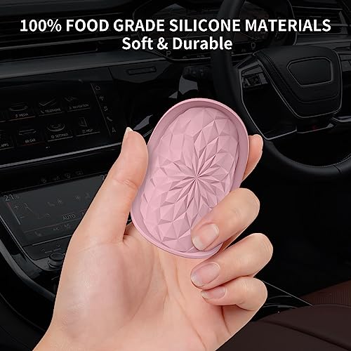 ME.FAN Car Coasters for Cup Holders [4 Pack] - 2.75In Silicone Auto Mug Mats - Universal Non-Slip Recessed Car Interior AccessoriesDusty Rose - color: 4 Pack-dusty Rose