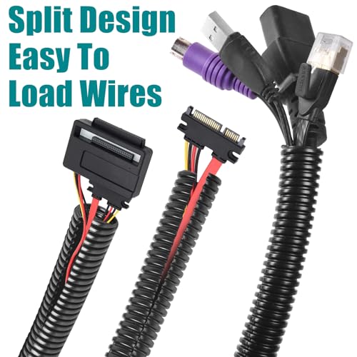 1 Inch Wire Loom Split Tubing - 10 ft Cord Protector Electric Wires Covers, Automotive Wire Flexible Conduit - size: 1"-10ft